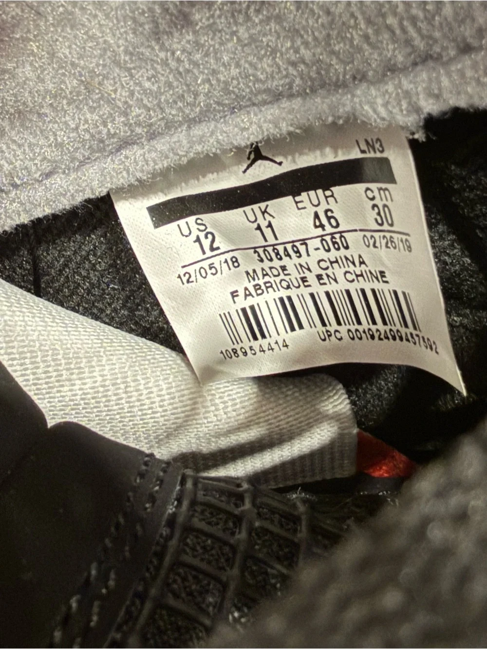 2019 Jordan 4 Retro OG Bred 308497-060 Black Fire Red White Cement Grey White 12